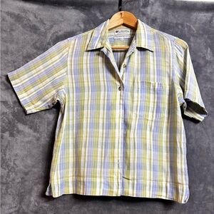 Columbia Men's Casual Plaid Shirt - Blue, Green, Cream